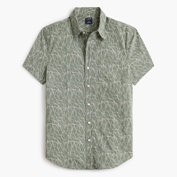 New JCREW Sz XL Short-Sleeve Printed Flex Casual Shirt Topiary Marine $89 BL165 - Picture 2 of 6